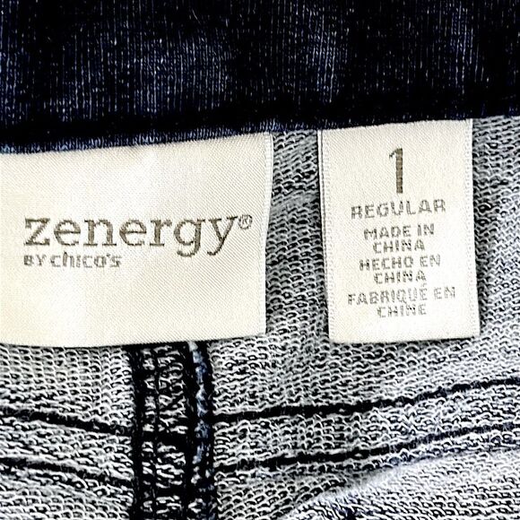 Zenergy By Chico's Knit Blue Denim Pants Size 1 (8) Full Length - Picture 7 of 12